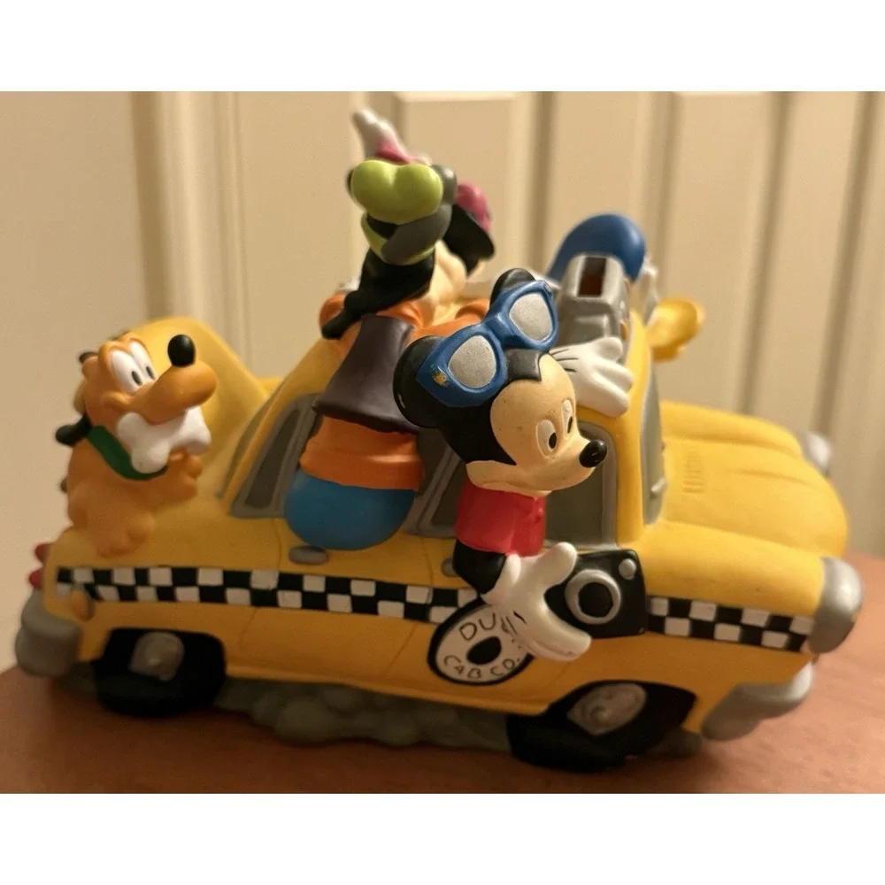 Disney Mickey‎ Mouse & Friends Coin Piggy Bank Taxi Cab Fab 5 Five Yellow Car